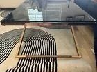 Glass Table   Beautiful Black Smoky Glass Top With Gold Base   Art Deco Style photo furniture