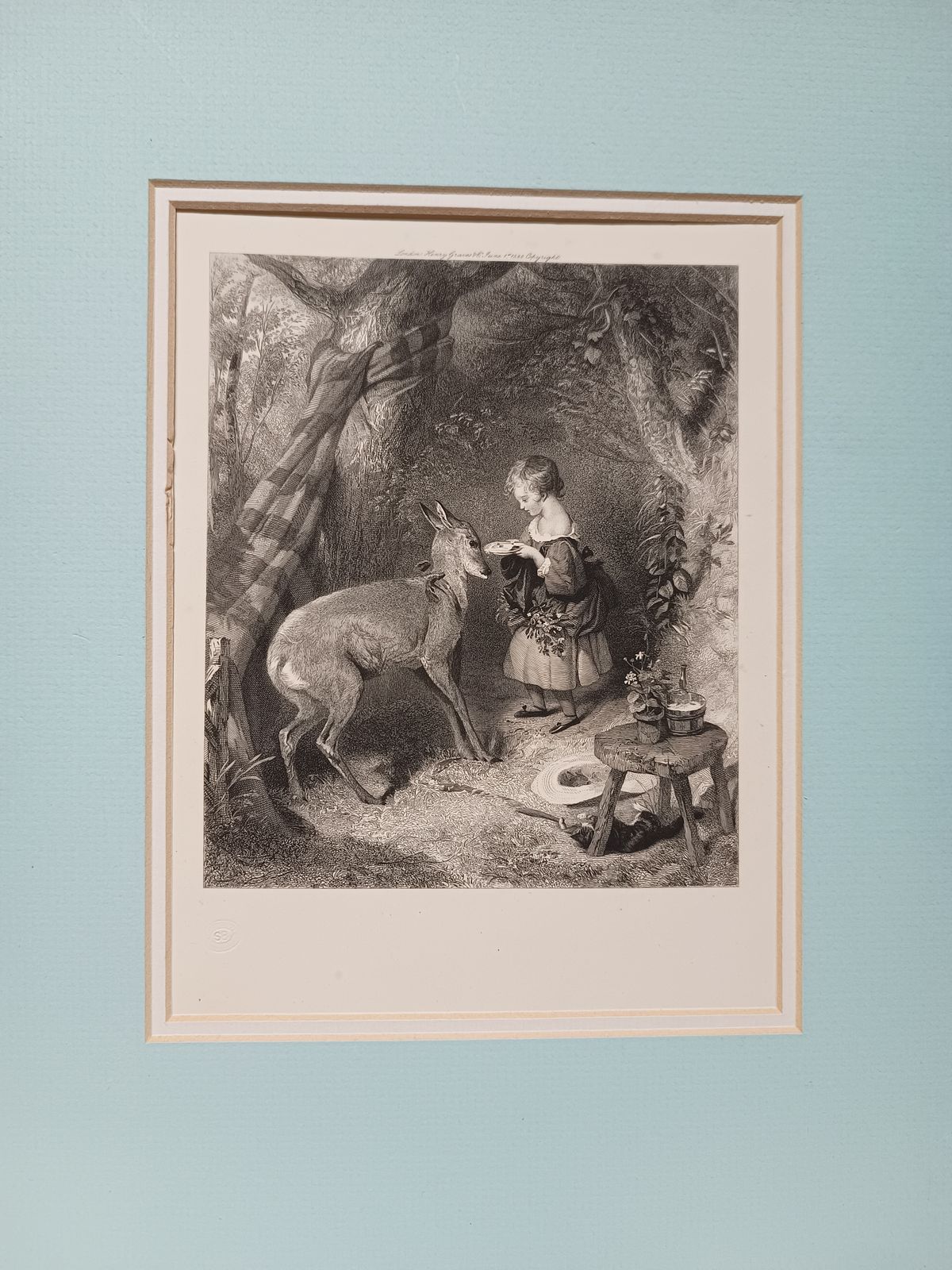 Antique Engraving The Pets After Sir Edwin Henry Landseer Published By Henry Graves Co. photo vintage