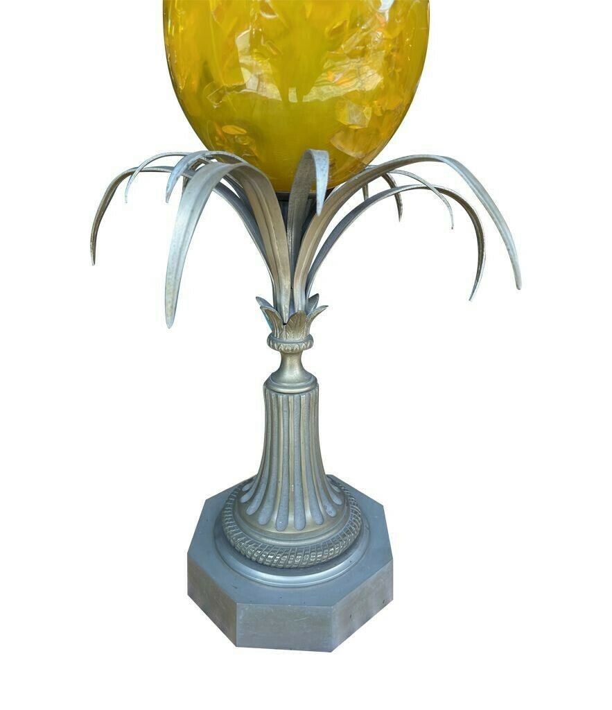 Lighting A Large 1960s Maison Charles Style Yellow Egg Lamp With New Bespoke Linen Shade photo