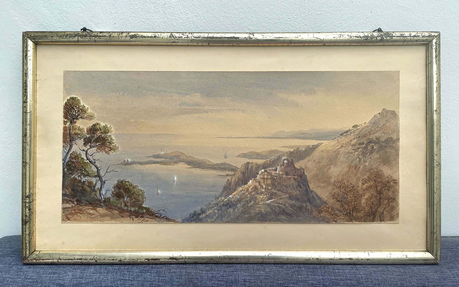 Fine Mid C19th Watercolour   Italian Coastal Scene   Thomas Charles Leeson Rowbotham