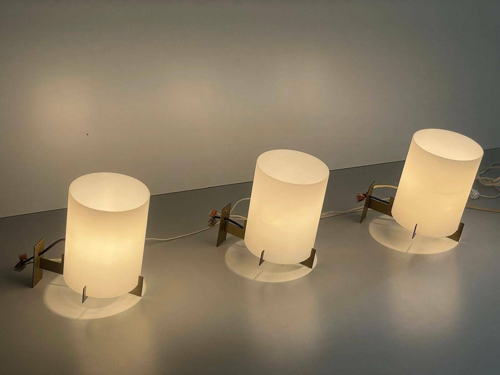 photo furniture Italian Design Opal Glass Set Of 3 Sconces By Ignazio Gardella For Azucena, 1950s, Italy