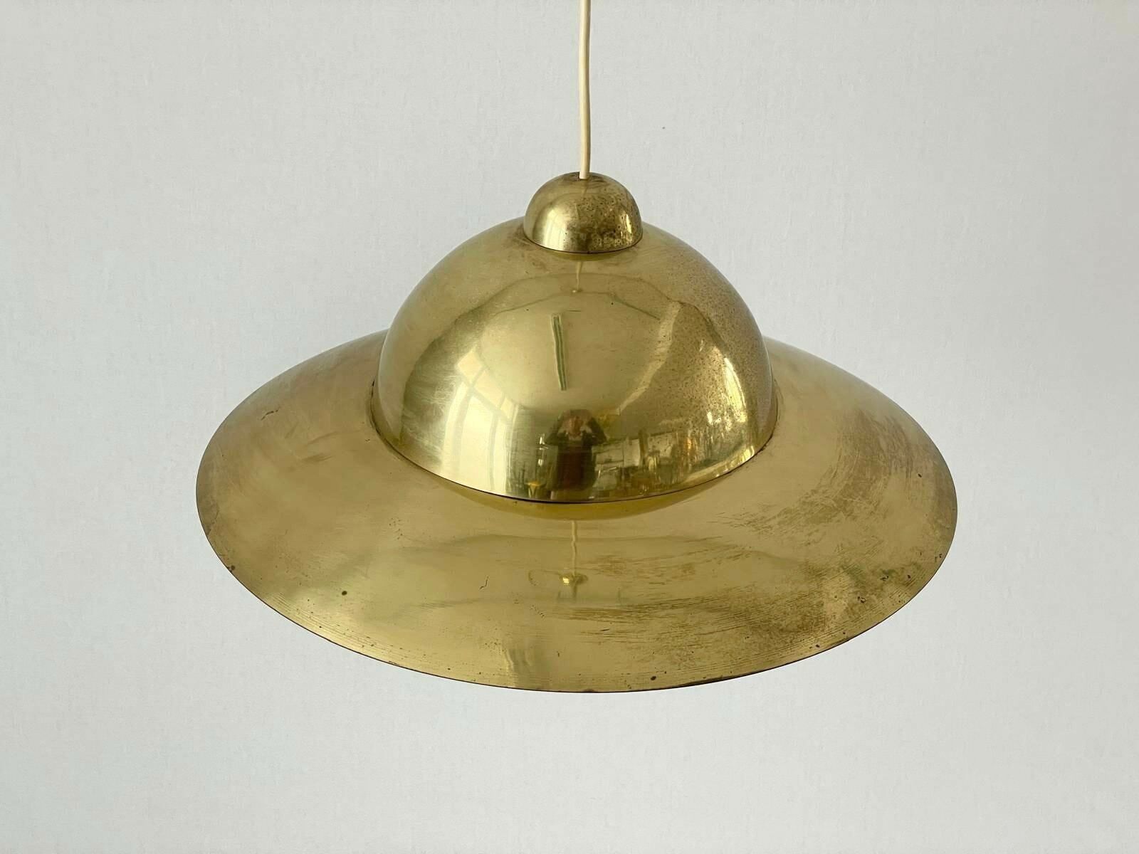Mid Century Modern Italian Heavy Brass Pendant Lamp, 1960s, Italy photo furniture