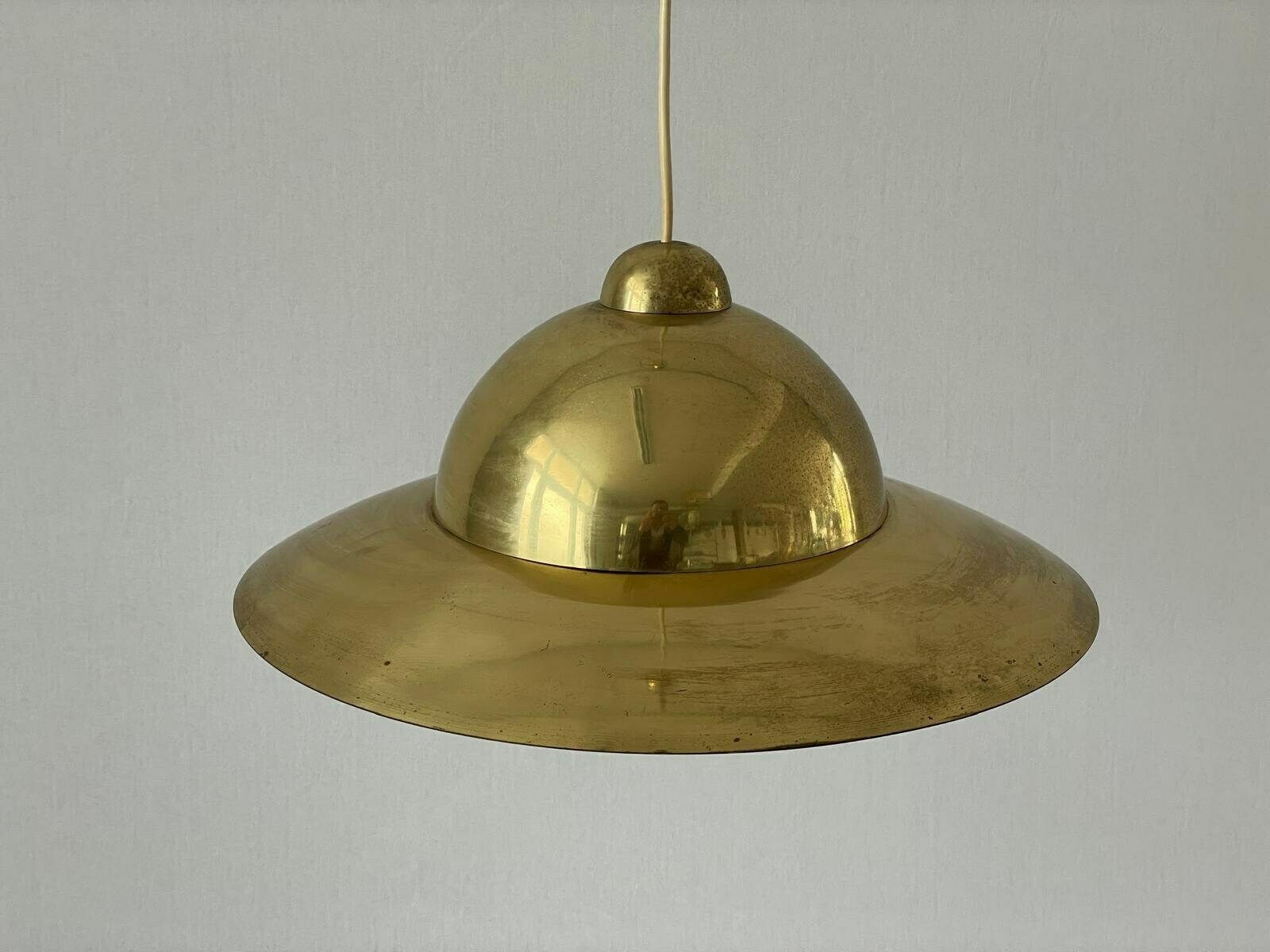 Mid Century Modern Italian Heavy Brass Pendant Lamp, 1960s, Italy photo vinterior