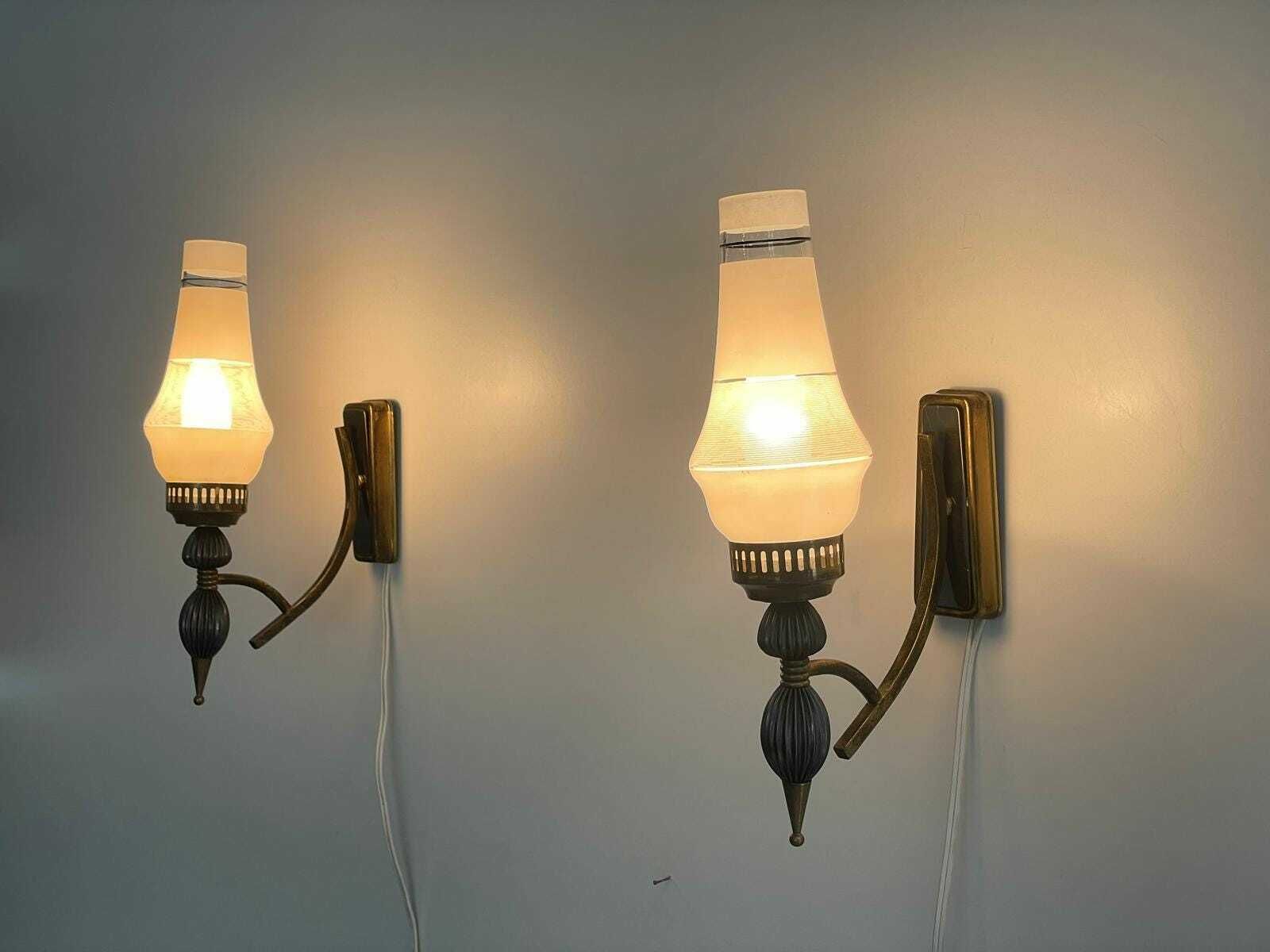 Italian Glass And Black Metal Pair Of Sputnik Sconces, 1950s, Italy photo furniture