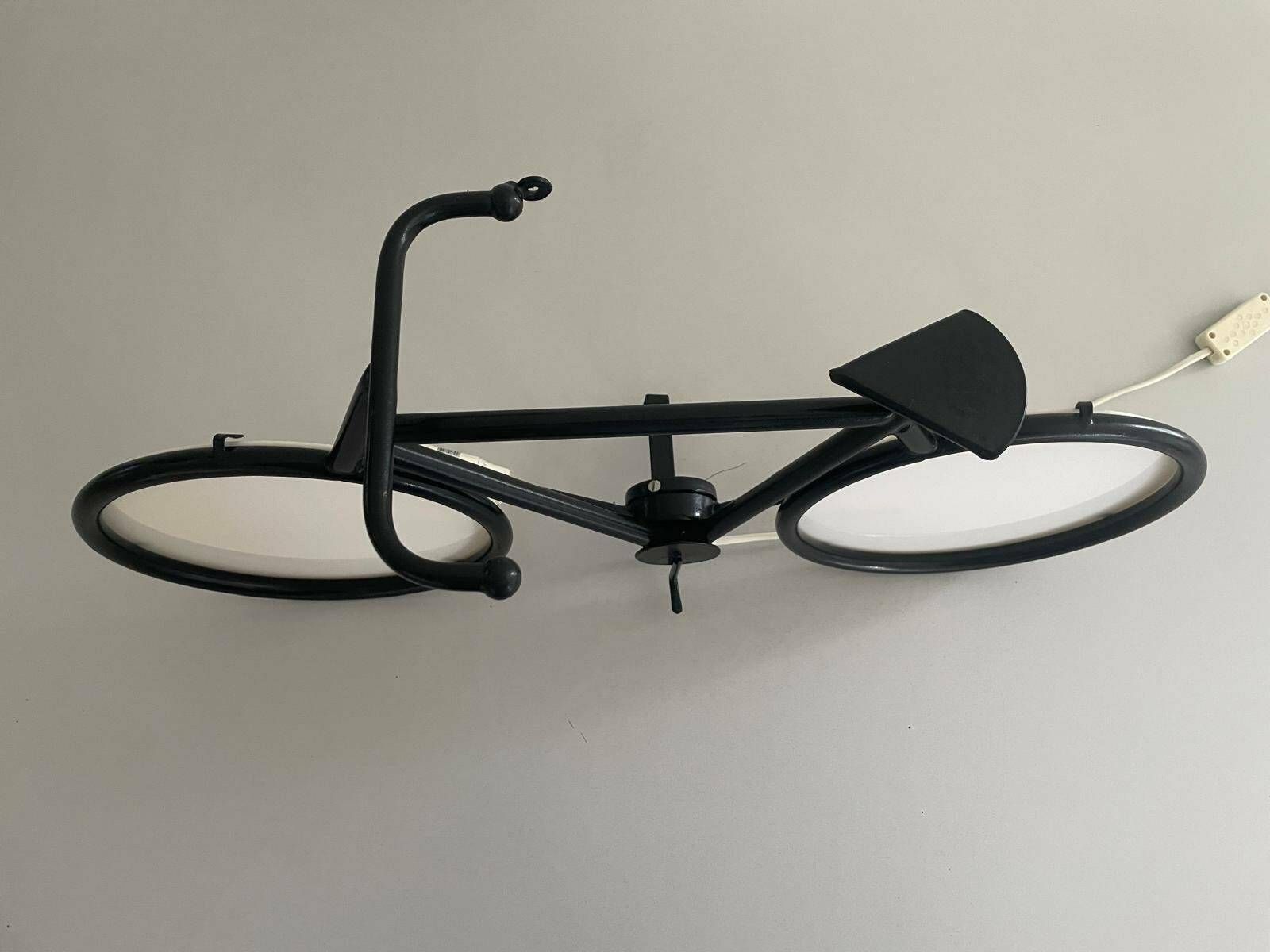 photo for sale Lovely Black Metal Bicycle Table Or Wall Lamp By Zicoli Limbach, 1970s, Germany
