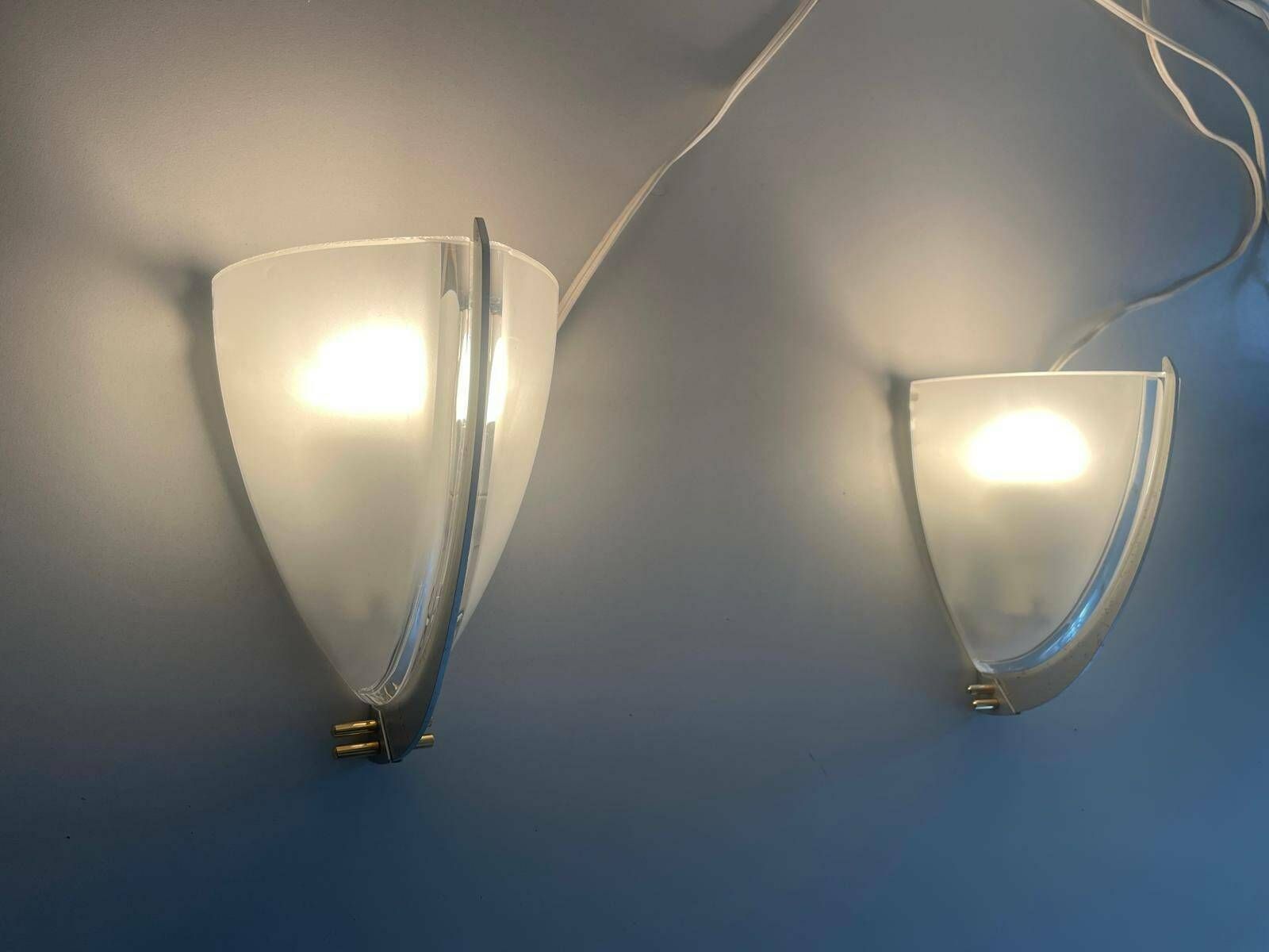 Murano Glass Pair Of Sconces By Ernesto Gismondi For Artemide Veart, 1990s, Italy photo Lighting