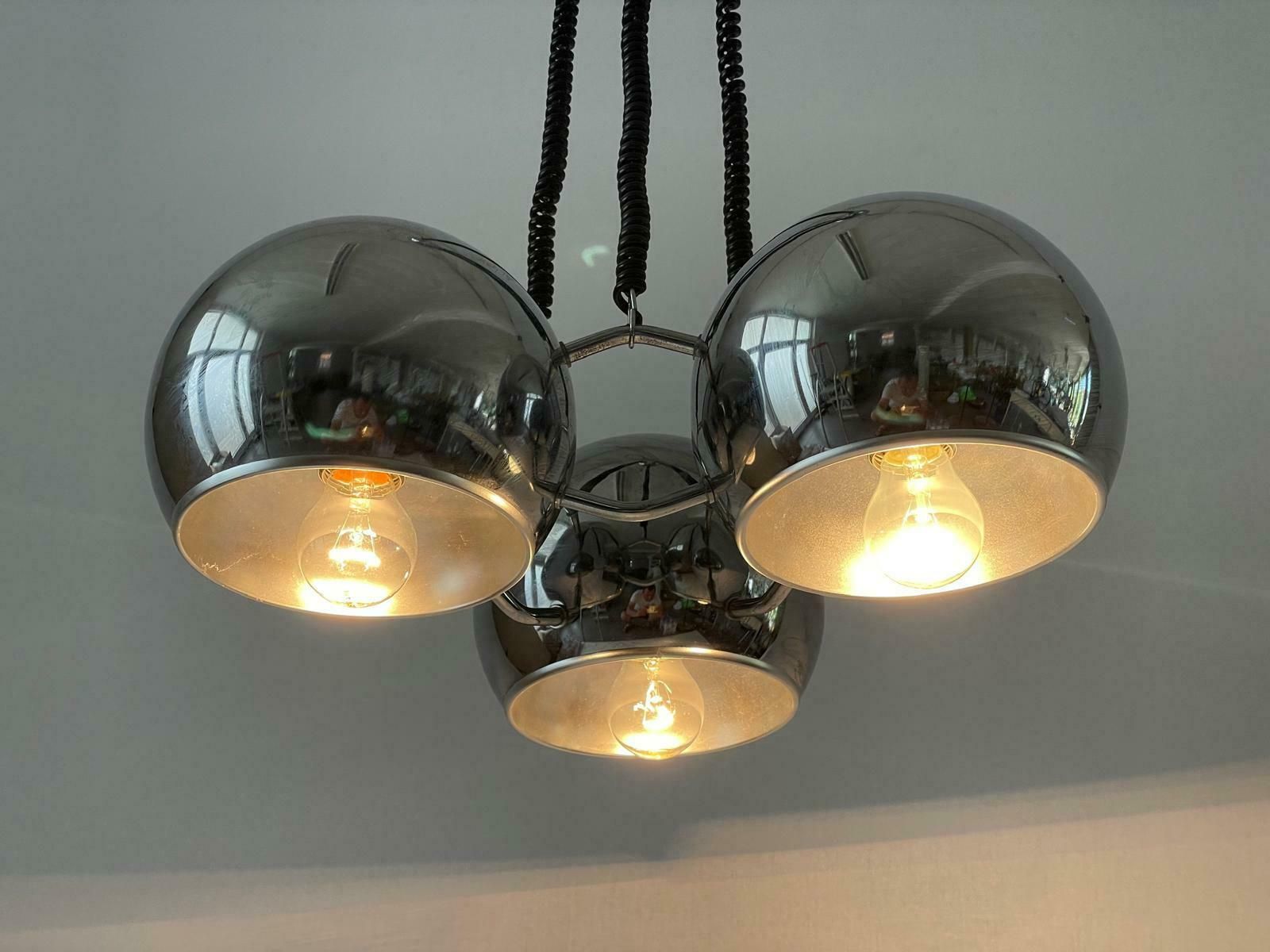 Space Age 3 Head Ceiling Lamp By Reggiani, 1970s, Italy photo vintage