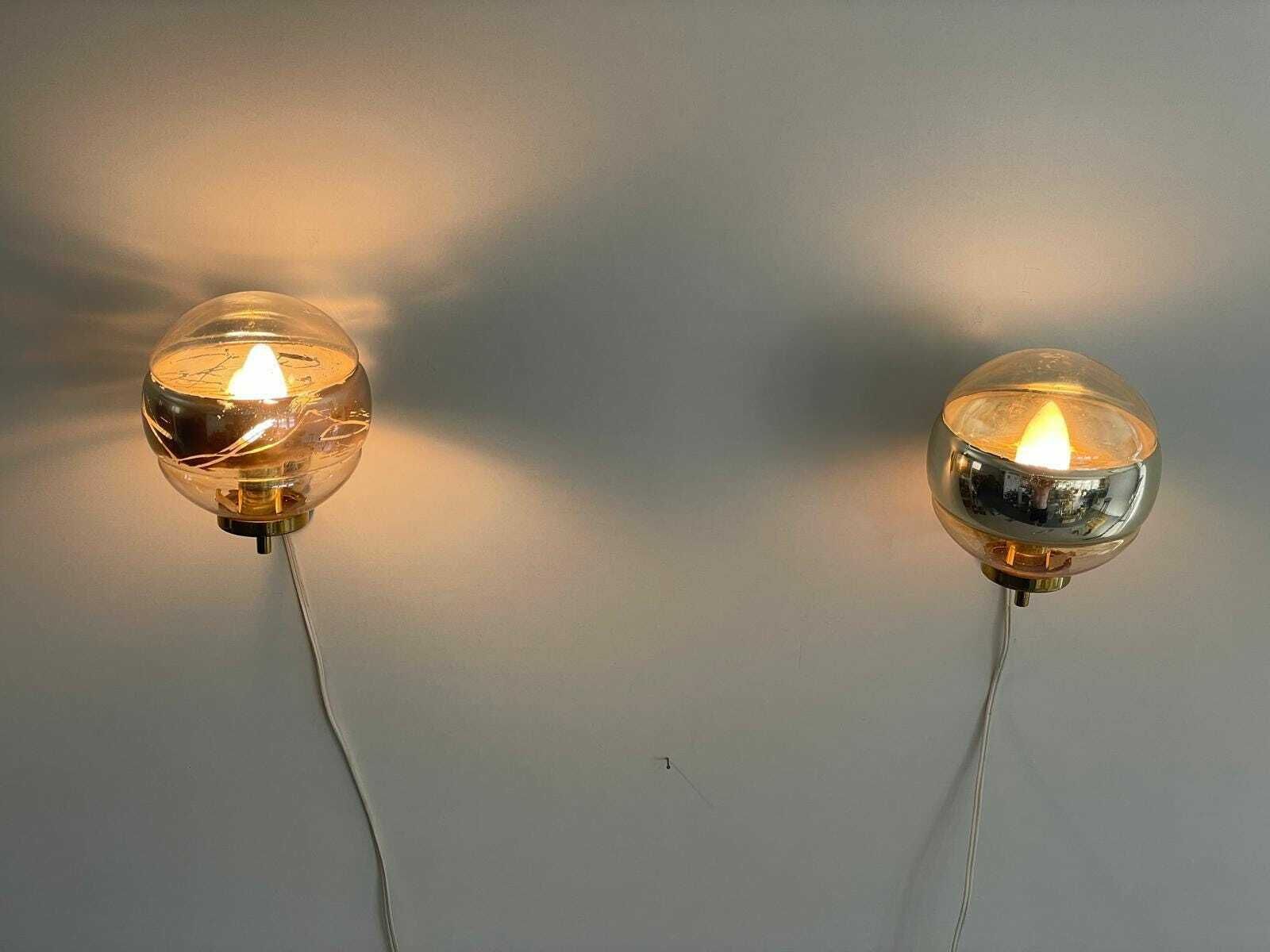Ball Glass And Brass Body Pair Of Sconces By Peill Und Putzler, 1960s, Germany photo 871.0
