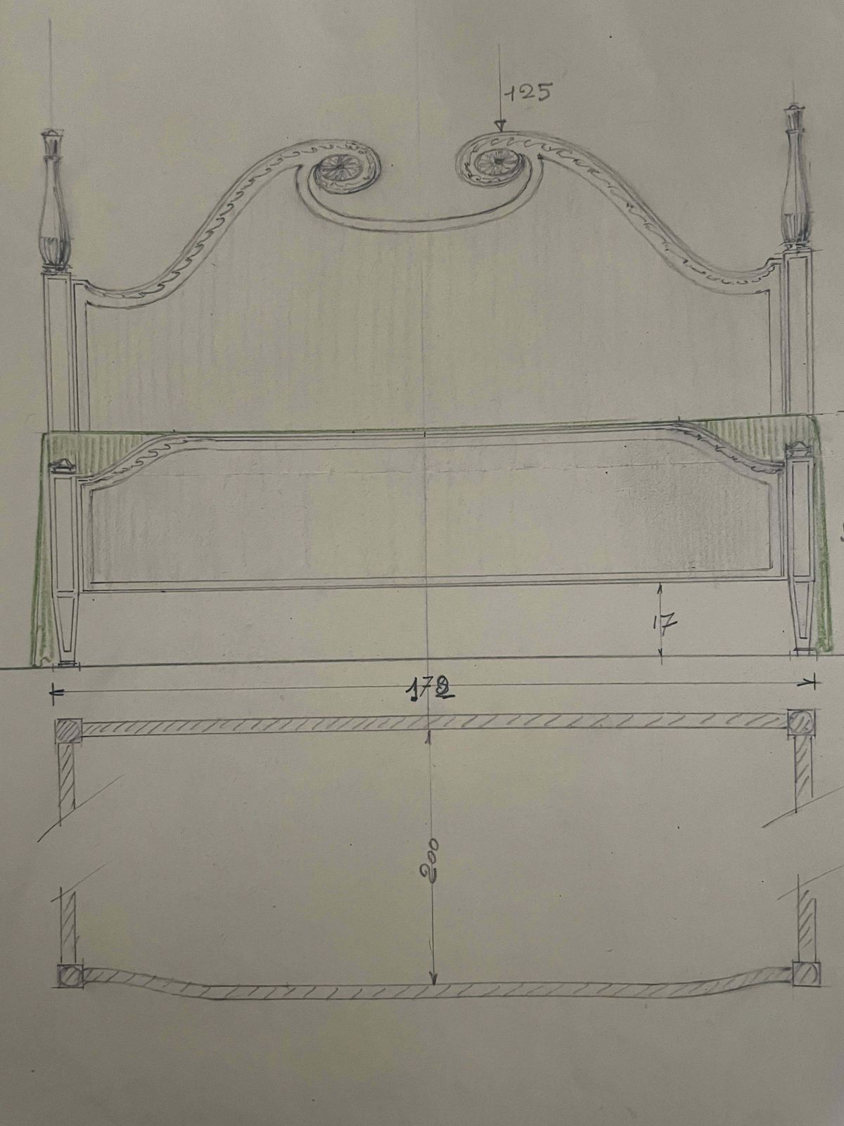 6683.0 Paolo Buffa Attributed To Fine Double Bed Frame In Wood photo