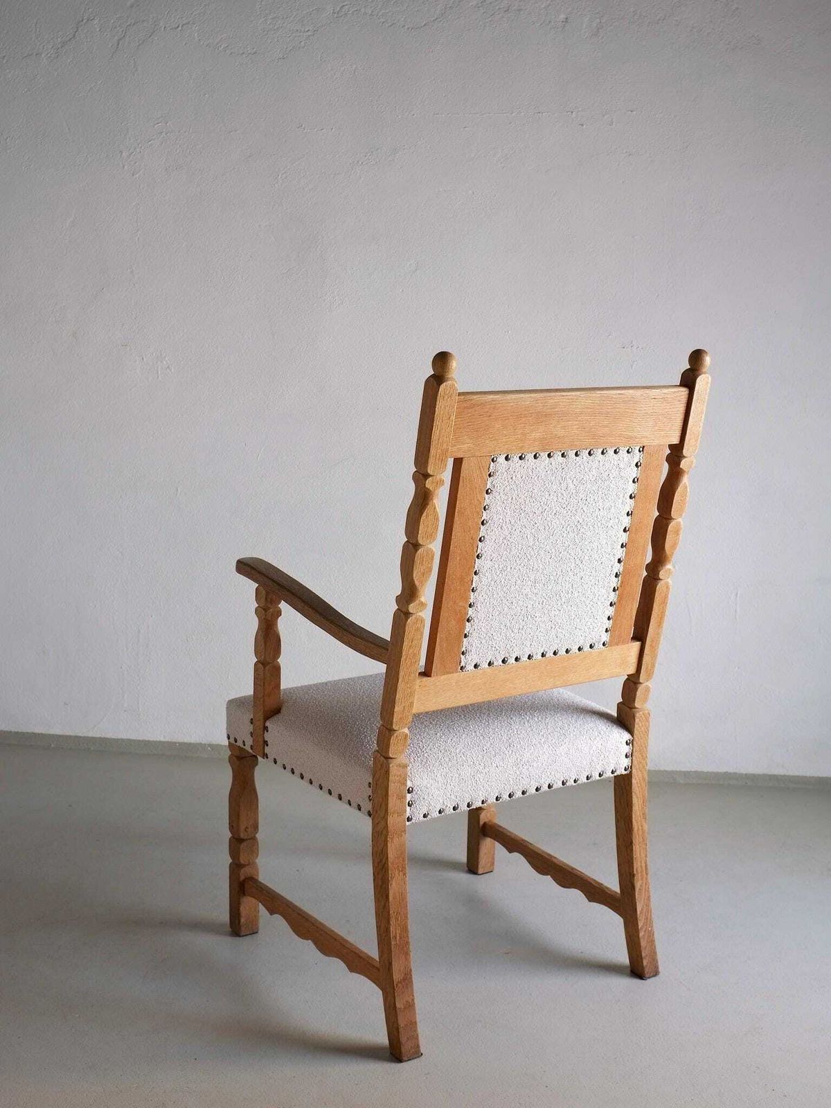 Carved Oak Armchair By Henning Kjaernulf | Denmark | 1960s photo for sale