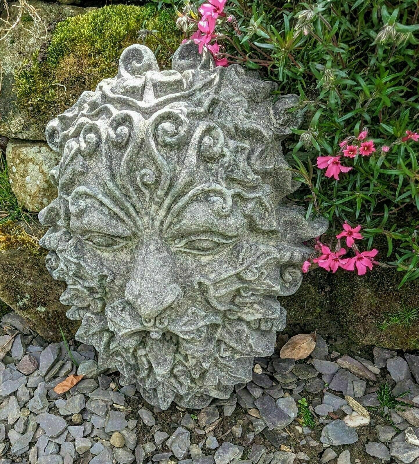 Isca Greenman Vintage Garden Ornemant Face English Stone 0069. photo vinterior