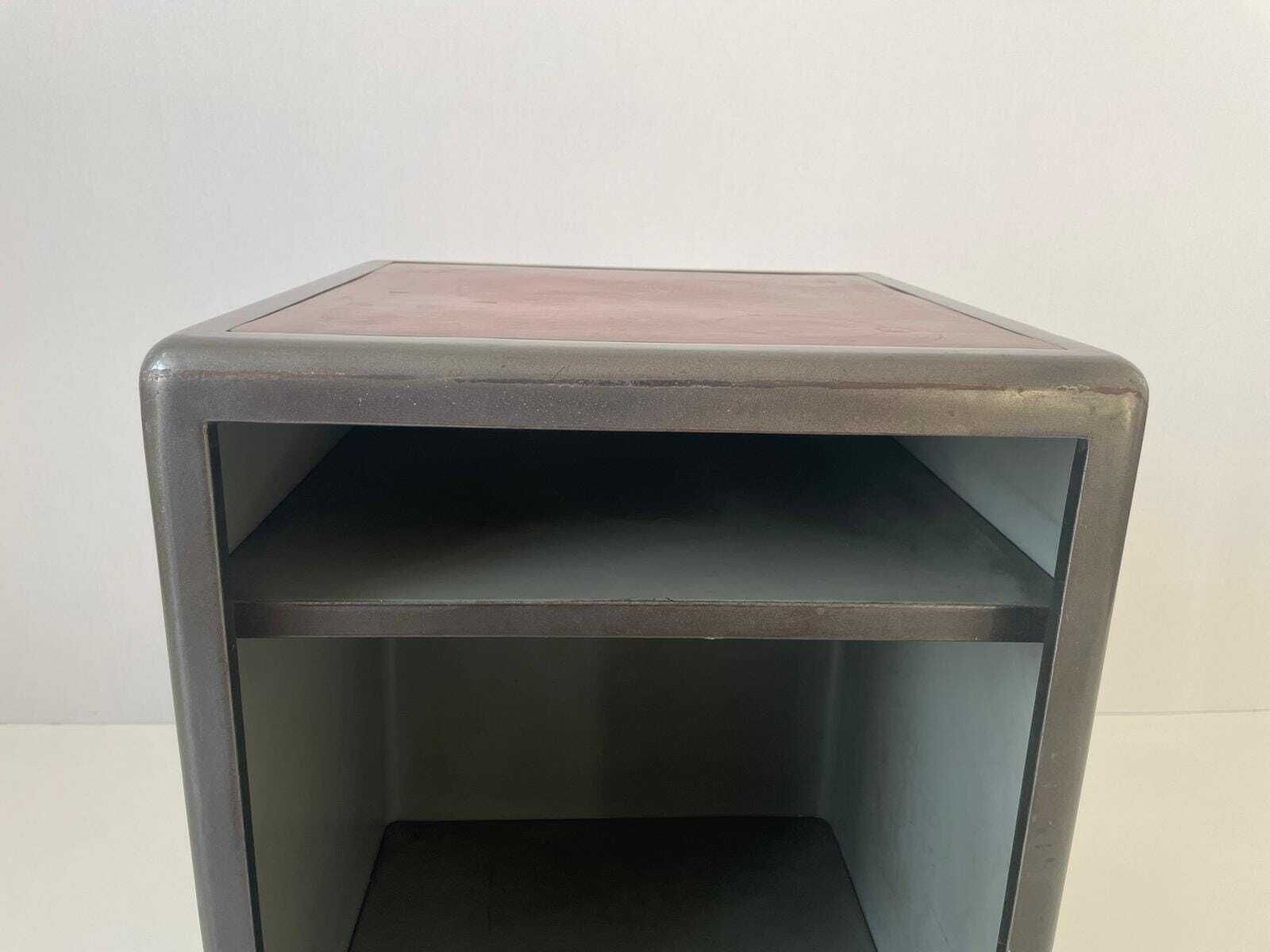 photo for sale Mid Century Metal Industrial Office Side Table By Italo Carlotti Milano, 1950s, Italy