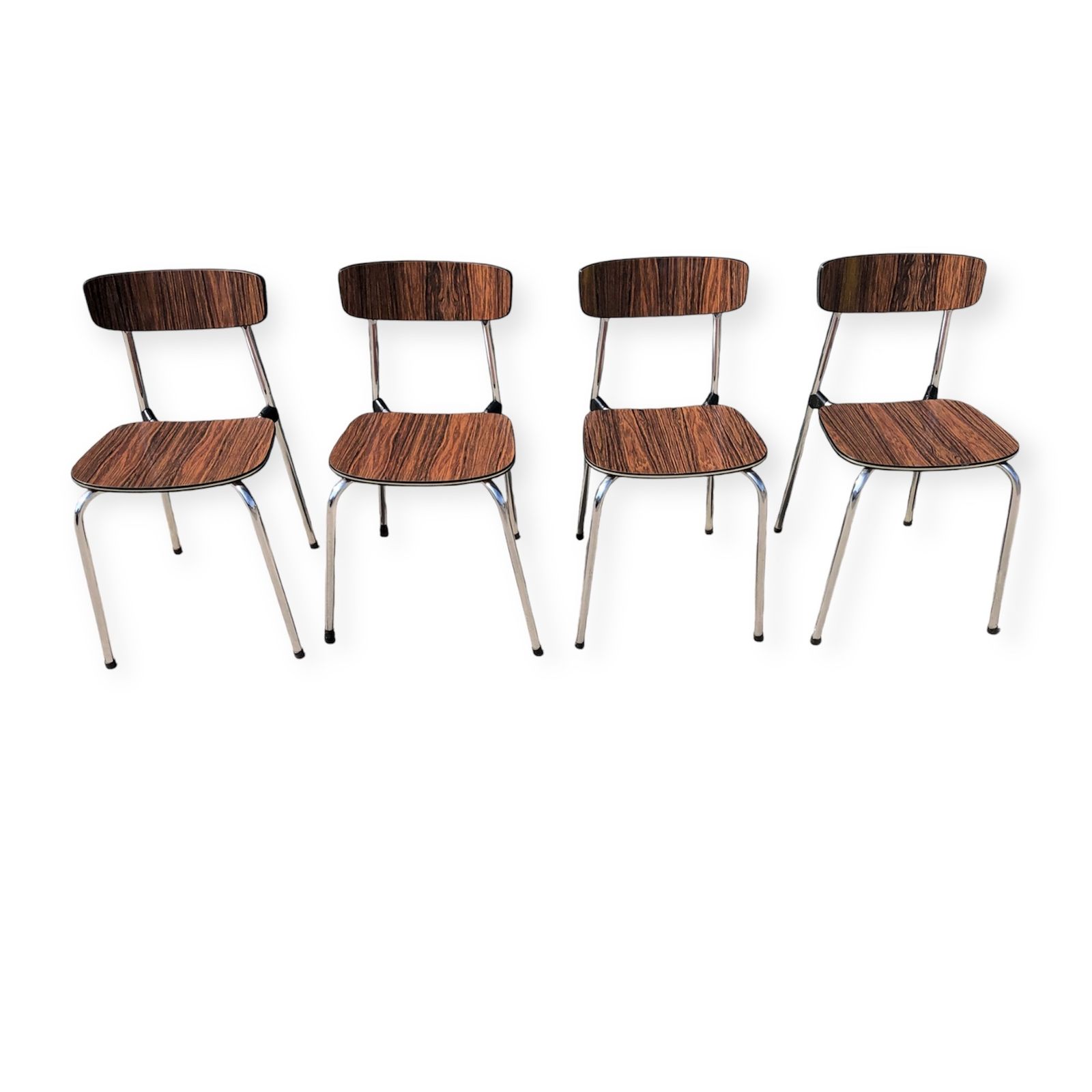 A Set Of Four Retro Formica Dining Chairs