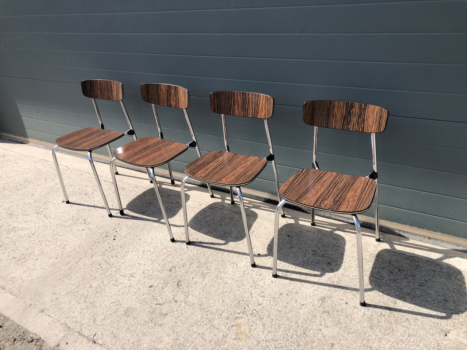 photo for sale A Set Of Four Retro Formica Dining Chairs