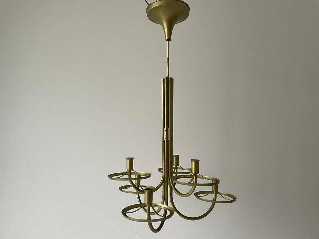 photo for sale 6 Acrylic Shade Chandelier By Arteluce, 1960s, Italy