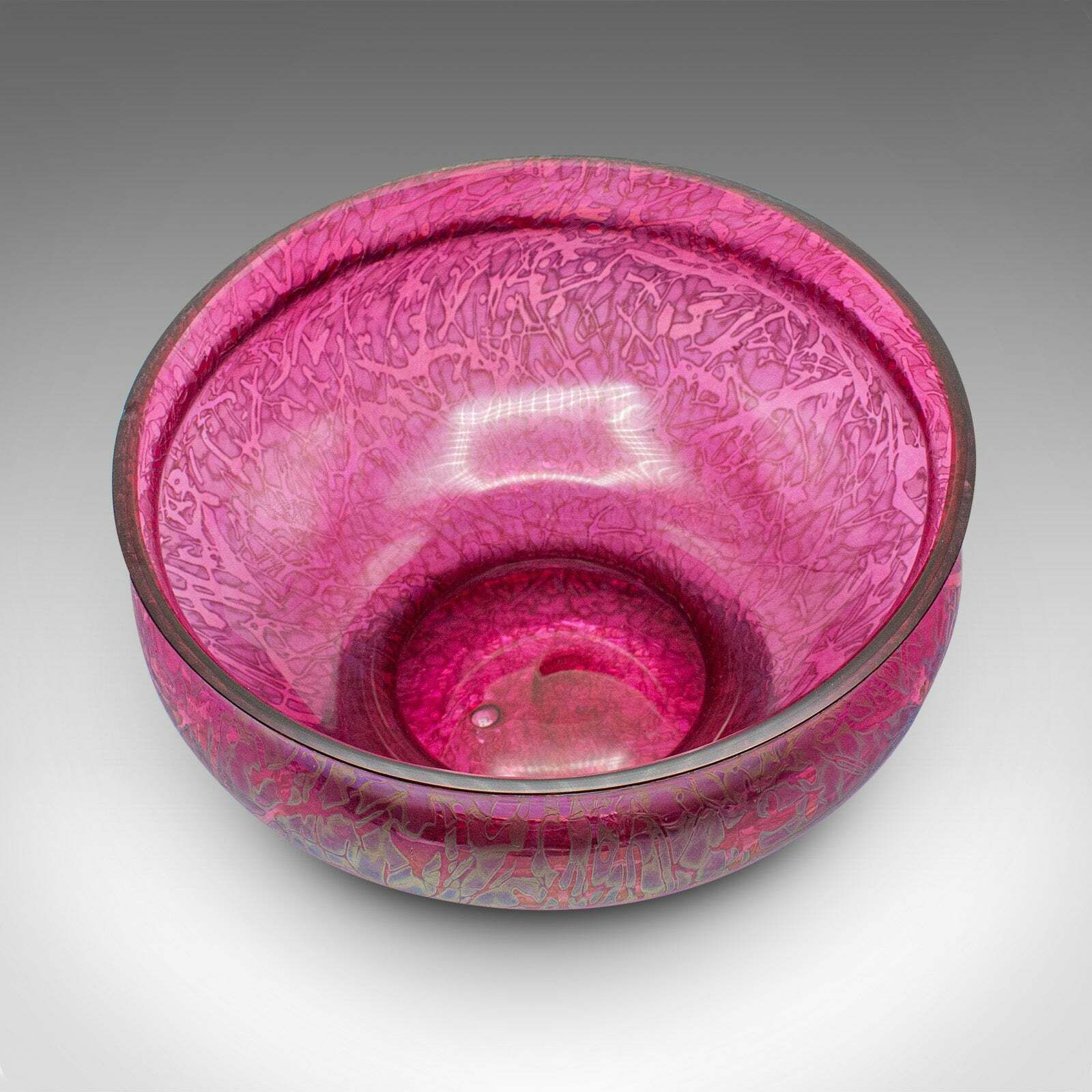 Vintage Decorative Fruit Bowl, English, Art Glass, Serving Dish, Lustre Finish photo vinterior