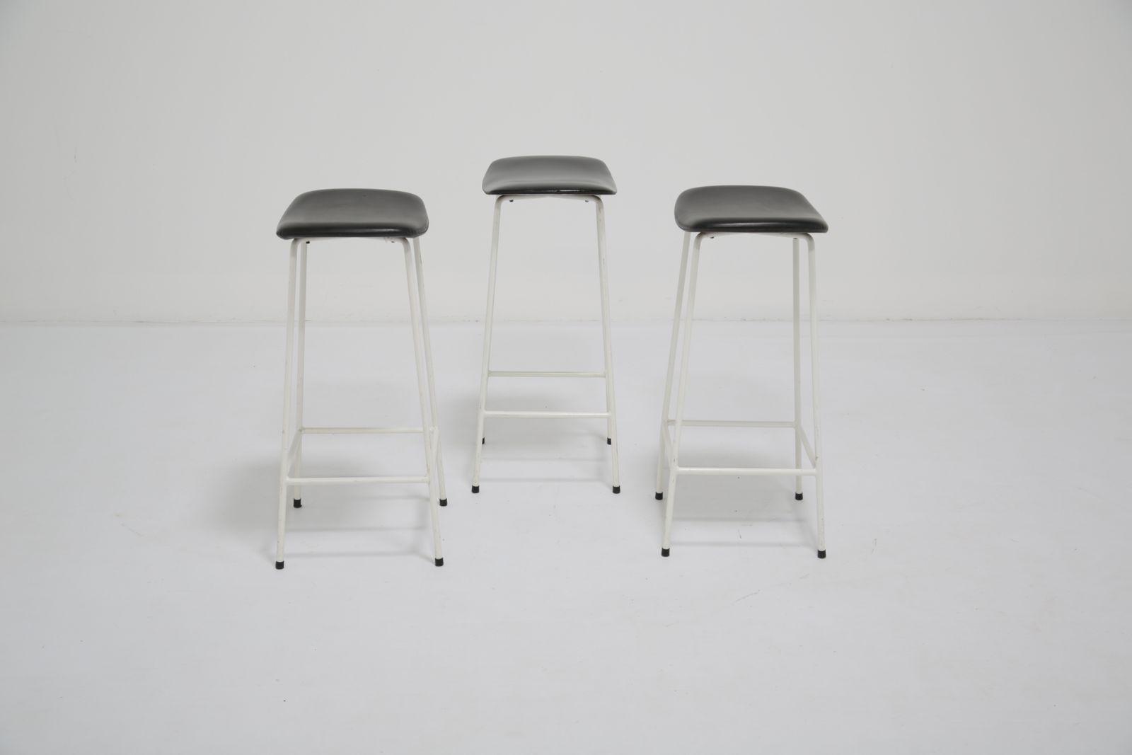 Vintage White Metal “Program” Bar Stools By Frank Guille, United Kingdom, 1950s. photo buy