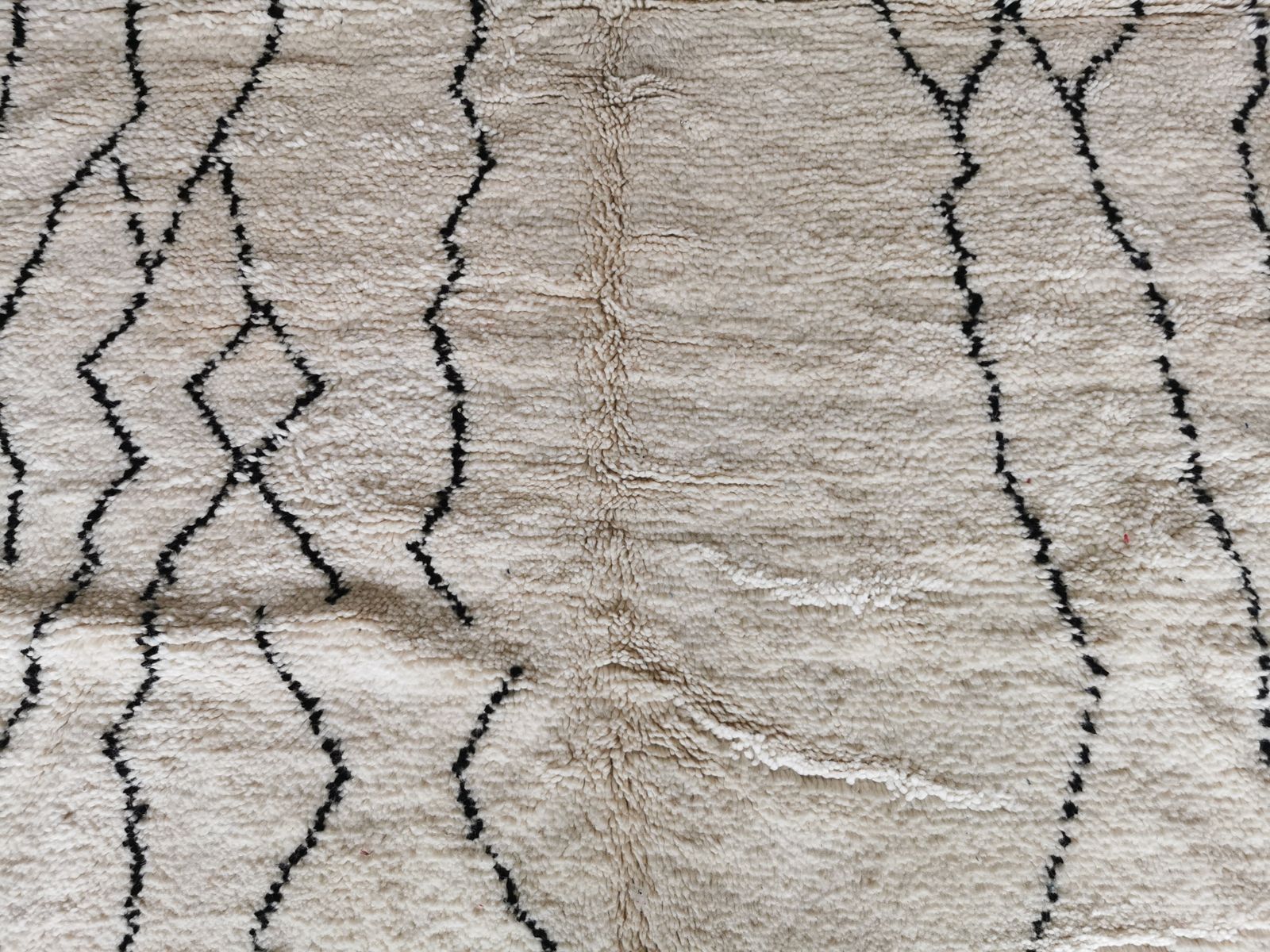 No Custom Fee. 7.8x5.2 Ft/ Large Cream Handmade Moroccan Beni Ouarain Rug Berber Carpet. Natural Wool  240x160cm photo Textiles