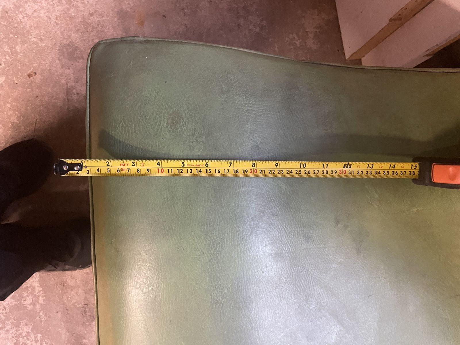 Mid Century Green Leather Dining Chairs,Set Of Six photo 300.0