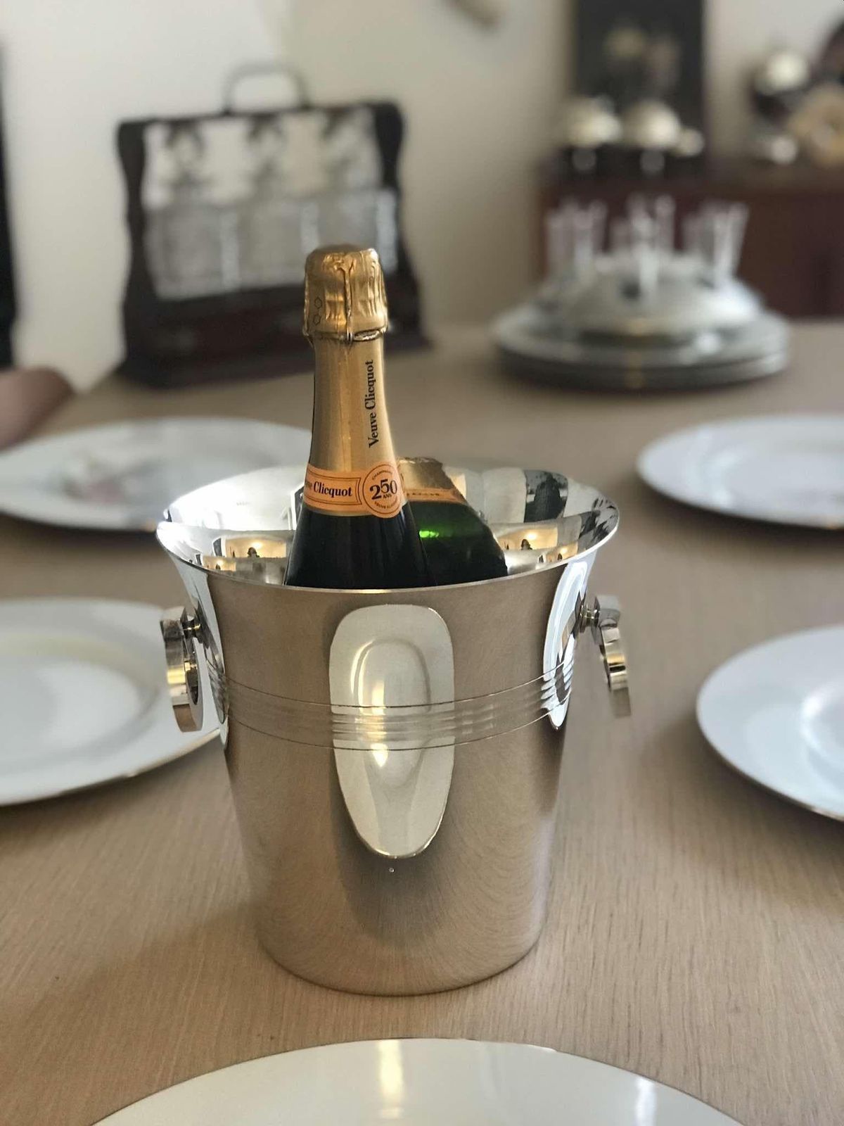 Champagne Bucket Bottle Wine Chiller Ice Bucket Bar Decor Wine Cooler Bucket Wedding Gift Bar Cart Decor Art Deco Style Decor photo vintage