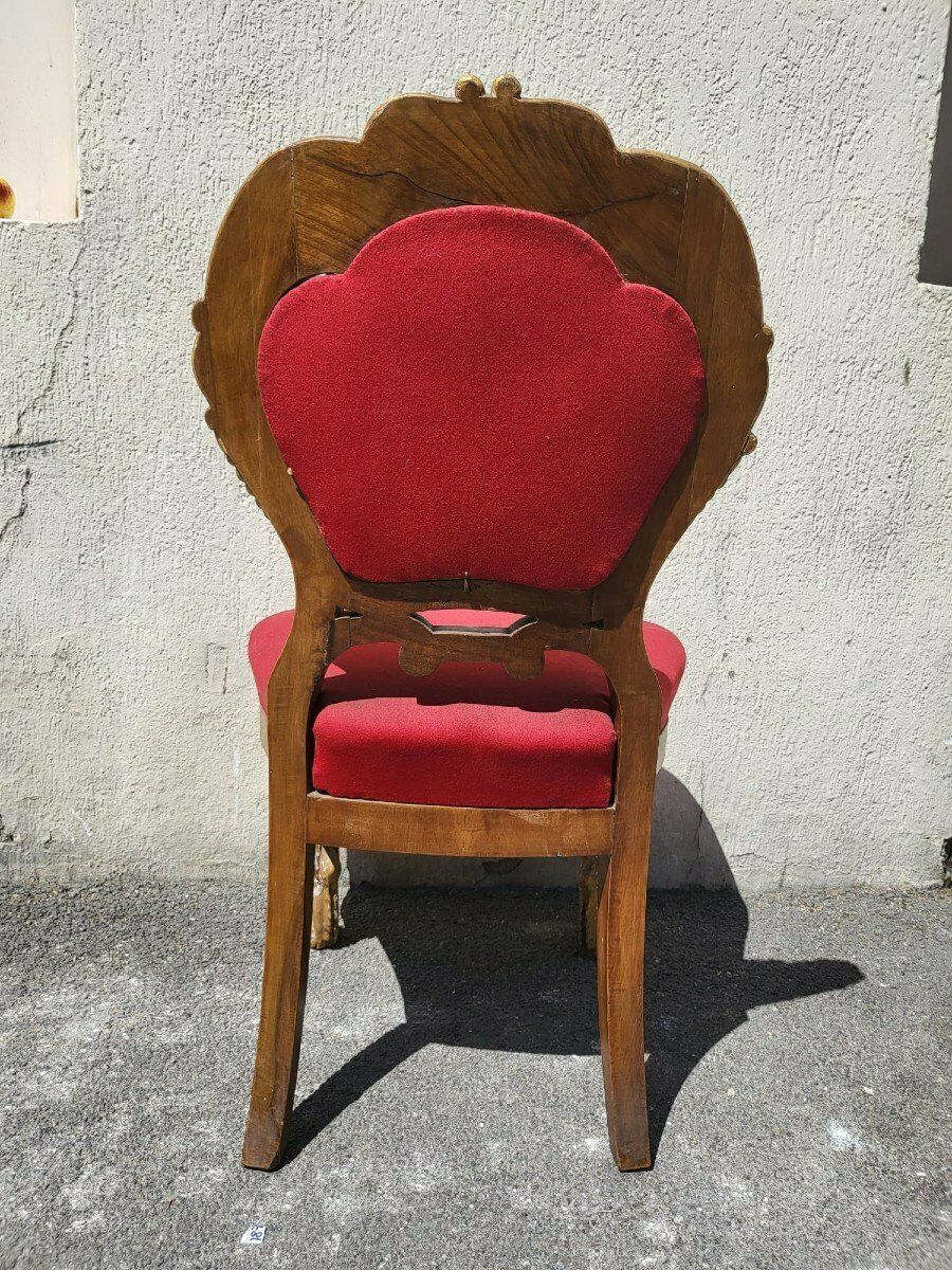 Rare Suite Of 20 + 2 Gilded Wood Chairs, 19th Century photo vintage