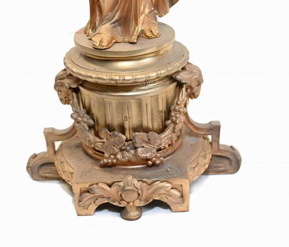 Pair French Gilt Candelabras Female Maiden Figural Candles photo furniture