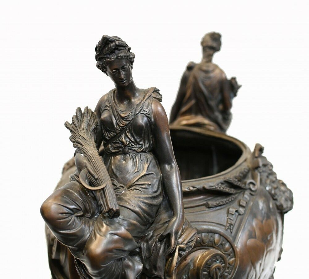 Monumental Bronze Bowl Centerpiece French Classical Lerolle Freres photo vintage