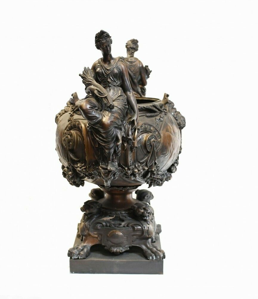 photo furniture Monumental Bronze Bowl Centerpiece French Classical Lerolle Freres