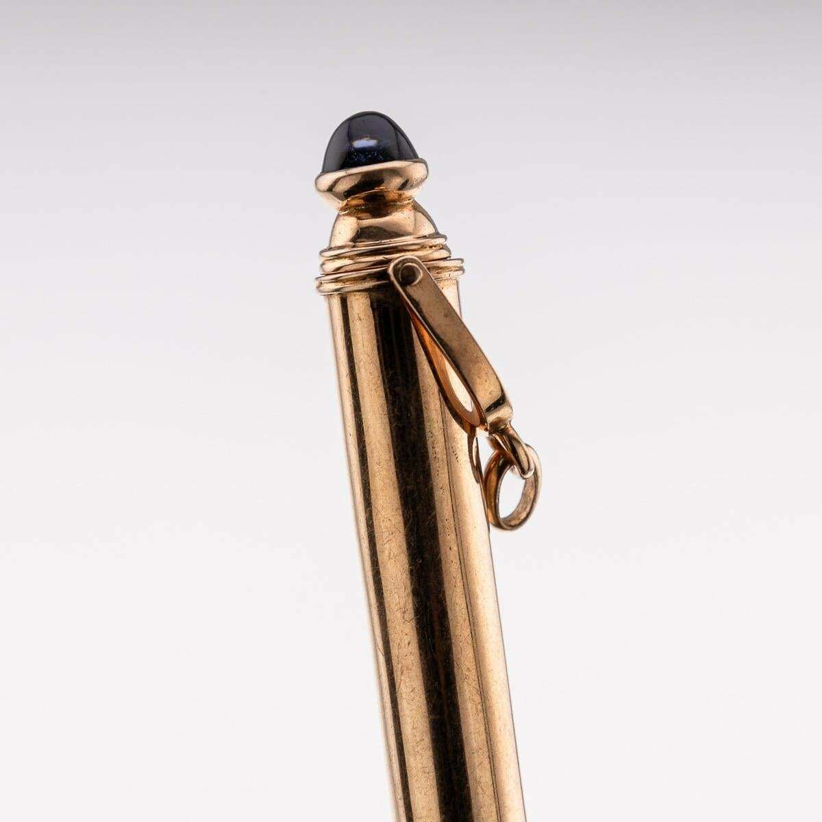 Antique 20th Century French Solid Gold & Sapphire Retractable Pencil C.1900 photo 2195.0