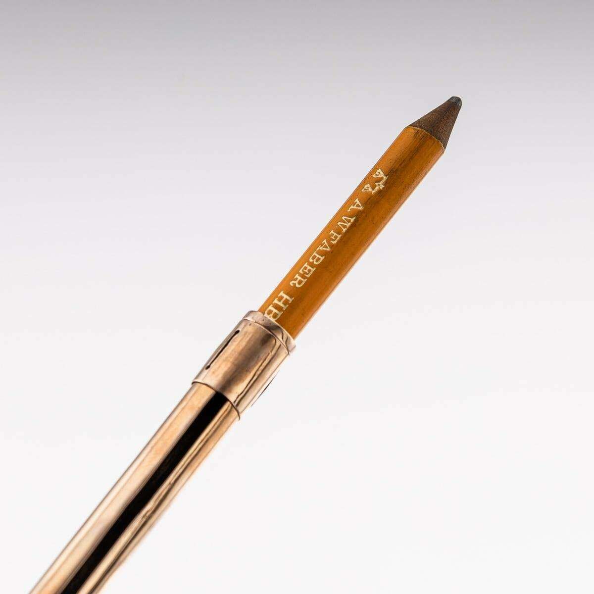 2195.0 Antique 20th Century French Solid Gold & Sapphire Retractable Pencil C.1900 photo