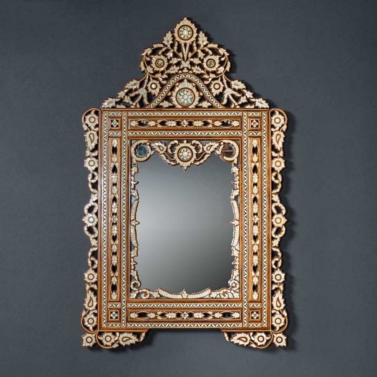 Antique 20th Century Moorish Inlaid Levantine Mirror C.1900 photo furniture