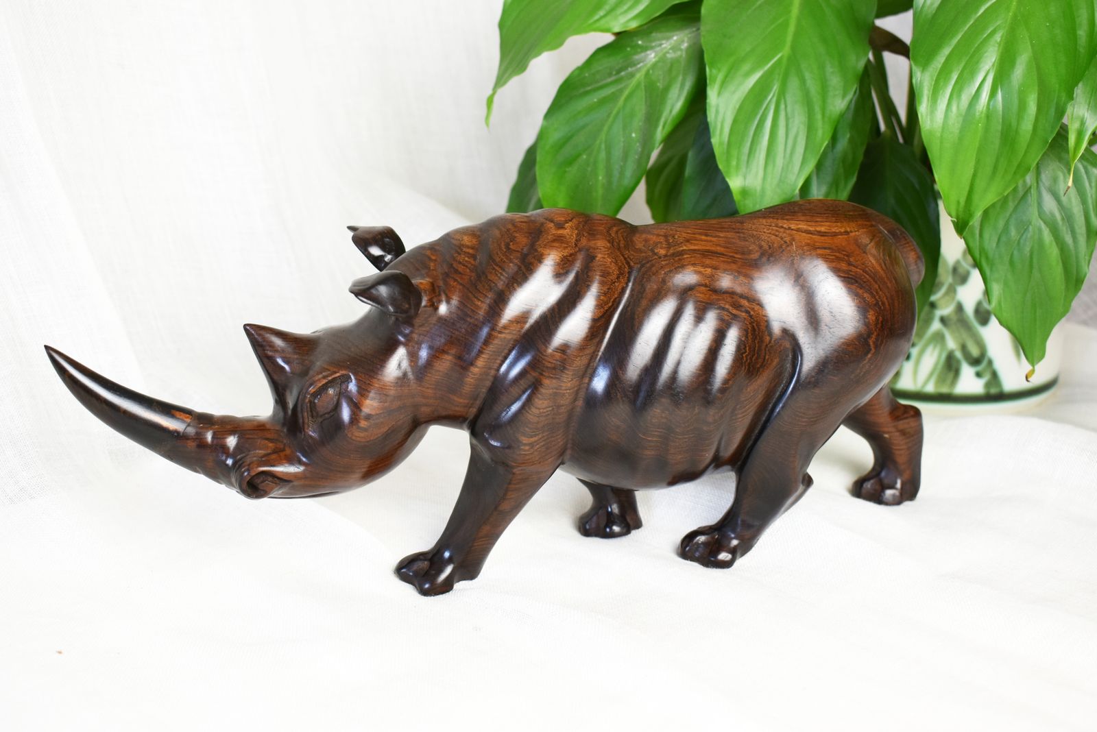 Carved Rhinoceros 1930s, Rosewood Rhino