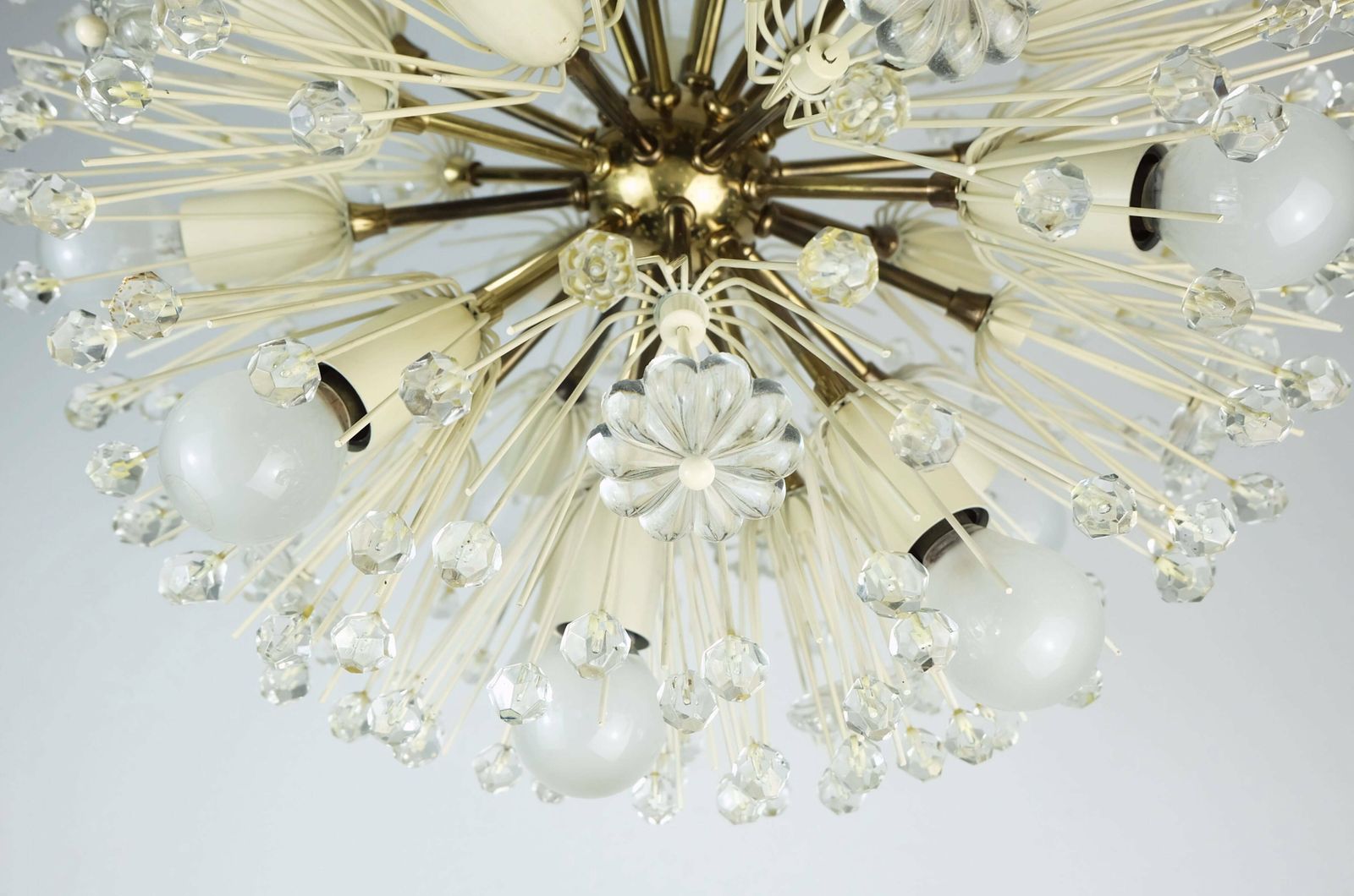 Mid Century Austrian Chandelier Emil Stejnar Dandelion Light Sputnik Rupert Nikoll 1950s photo for sale