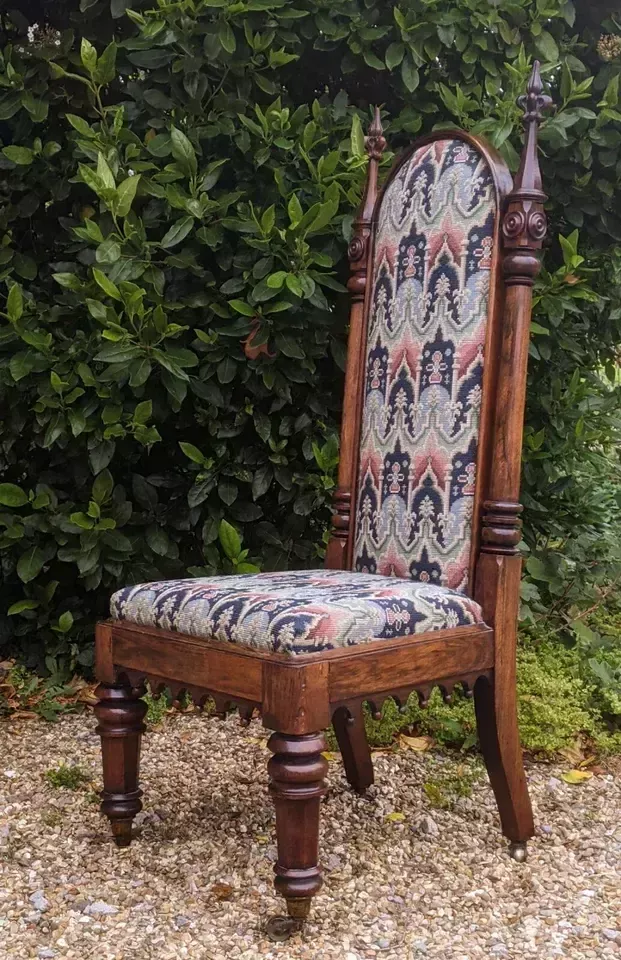 Antique Gothic Rosewood Prie Dieu Chair photo for sale