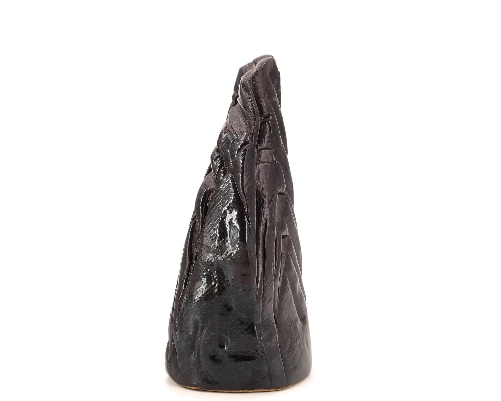 Minimalistische Zwarte Keramische Sculptuur "Cliff", Jaren 1970 / Kiezelsteen, Abstract, Kunst, Presse Papier photo Woonaccessoires