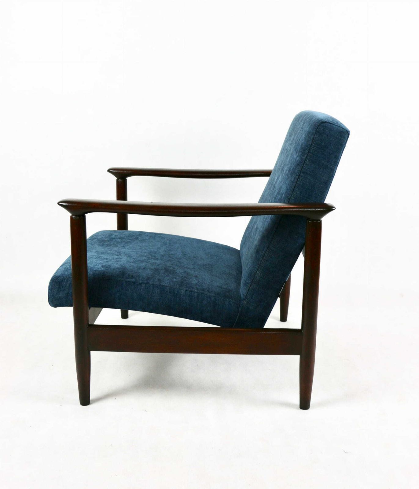 Gfm 142 Armchair, Designed By Edmund Homa From The 70s, Navy Blue   2 Pieces Available photo vintage
