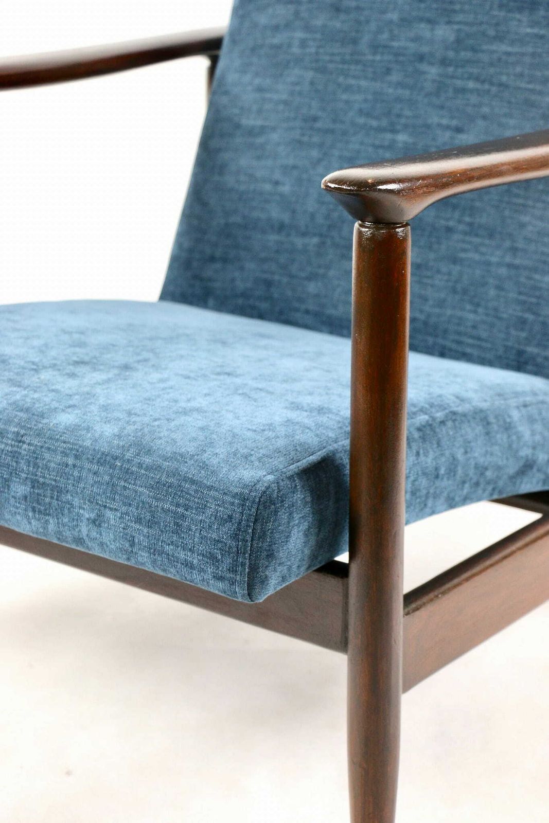 photo for sale Gfm 142 Armchair, Designed By Edmund Homa From The 70s, Navy Blue   2 Pieces Available