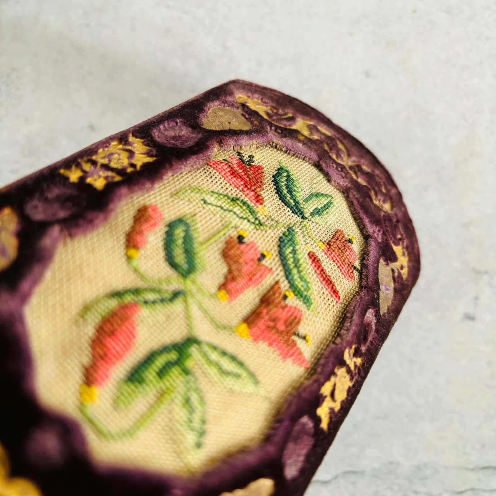 Antique French Embroidered Cigar / Spectacle Case photo buy