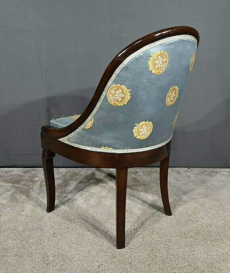 photo vintage Pair Of Mahogany Gondola Chairs, Restoration Period – 1st Part 19th
