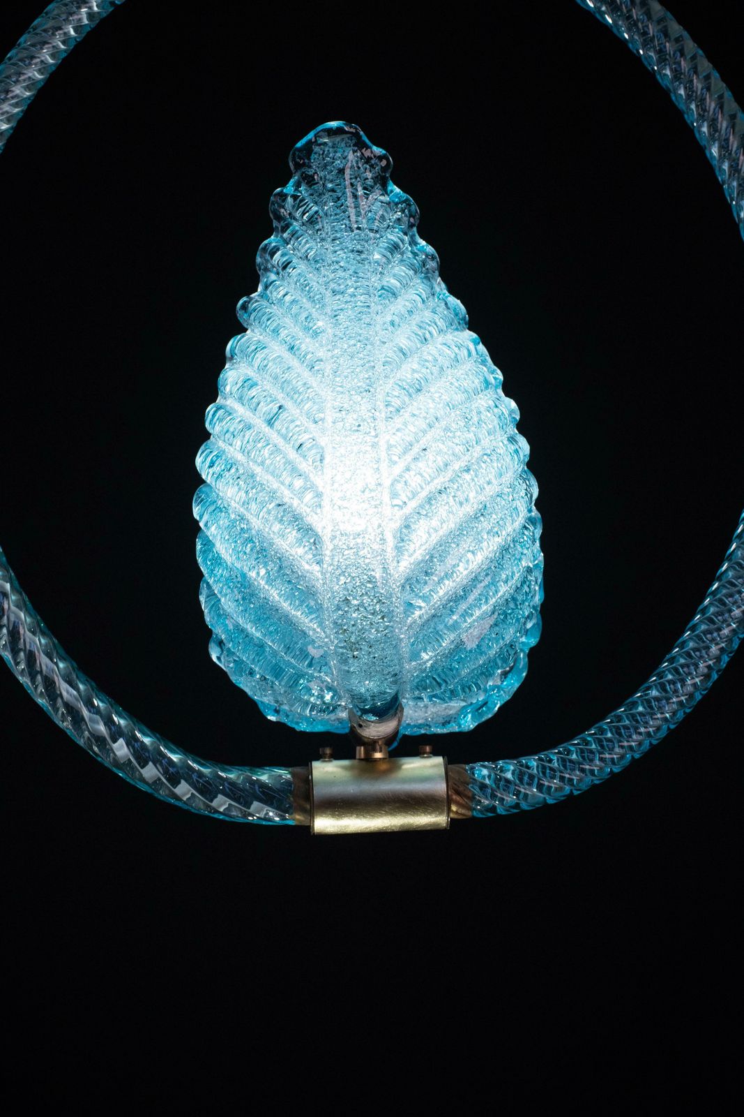 3422.0 Blu Jewel Murano Glass Chandelier By Barovier E Toso, 1950s photo
