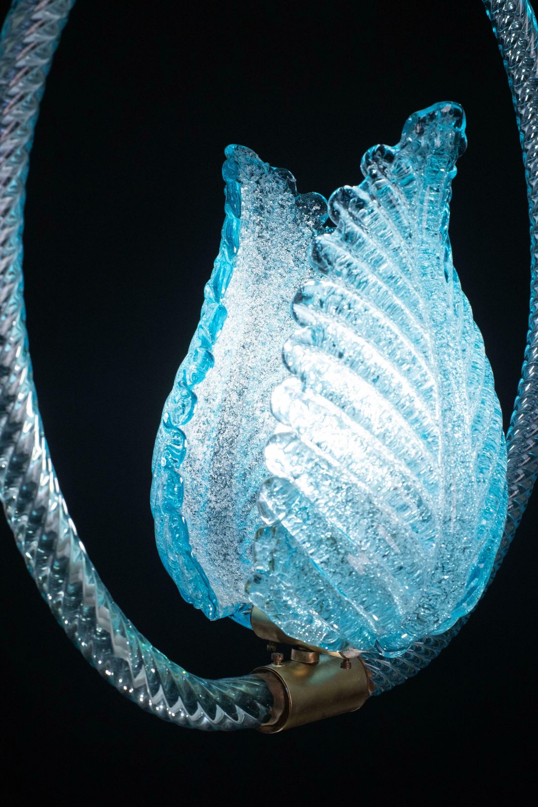 photo vinterior Blu Jewel Murano Glass Chandelier By Barovier E Toso, 1950s