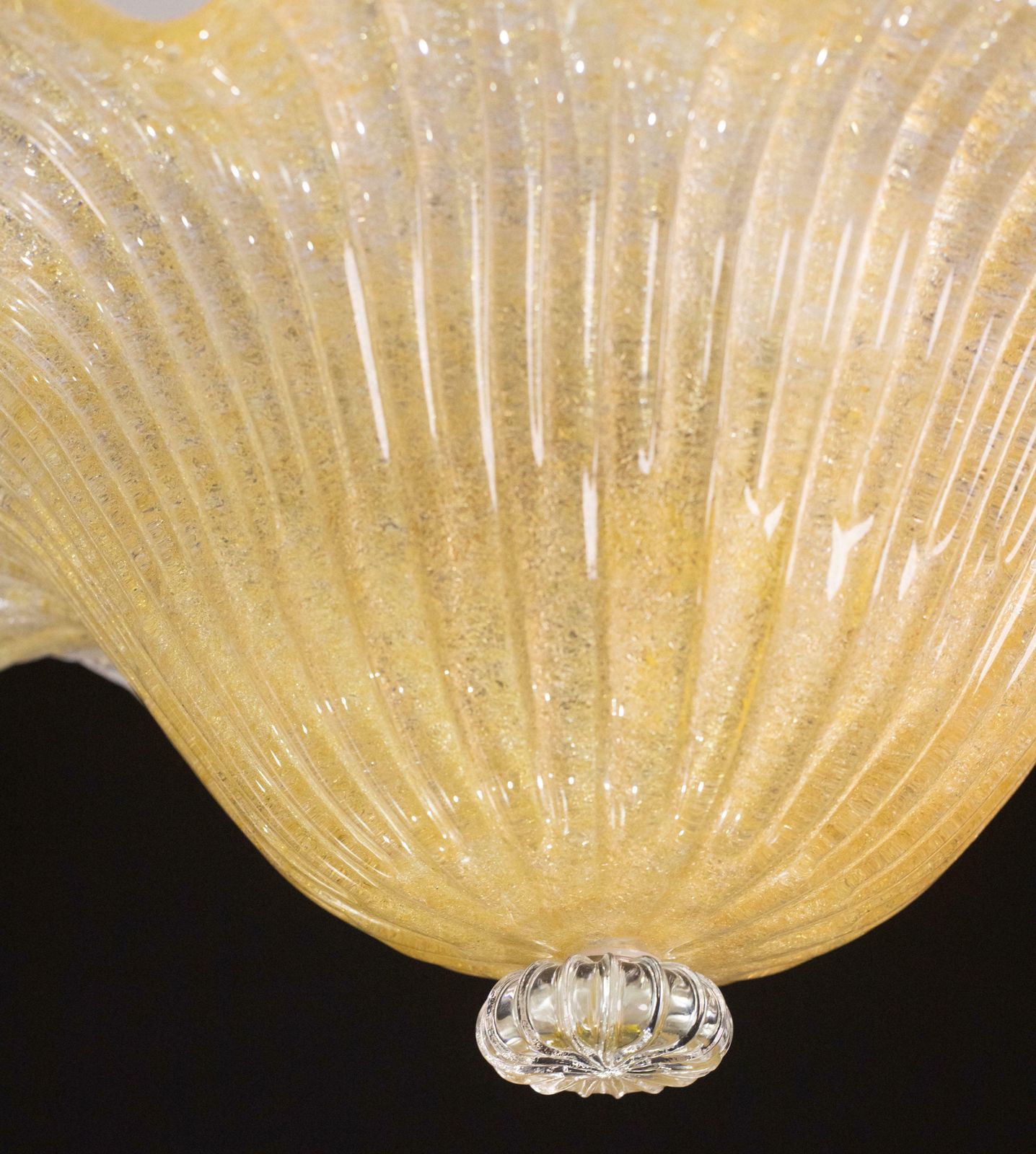 Murano Gold Ceiling Light Flower By Barovier & Toso, 1970 photo vinterior