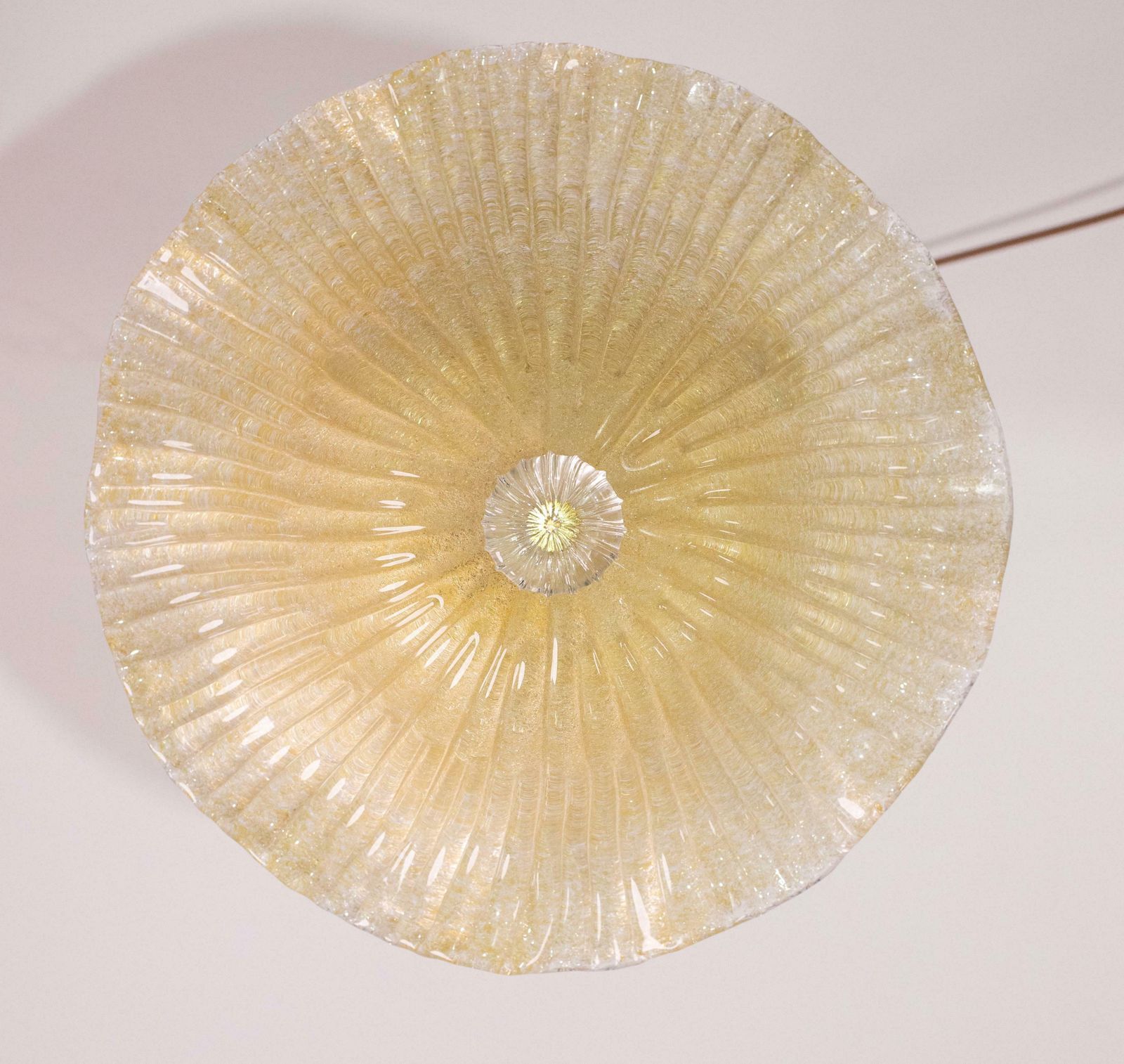Murano Gold Ceiling Light Flower By Barovier & Toso, 1970 photo vintage