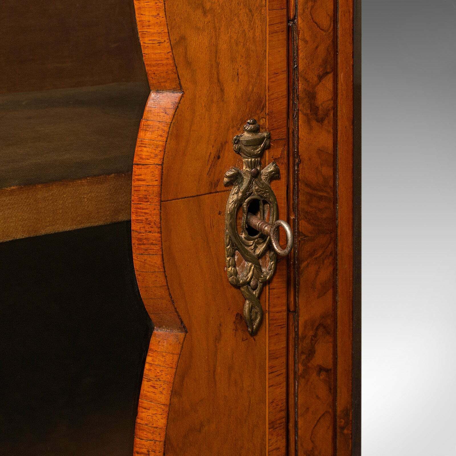 photo for sale Large Antique Pier Cabinet, English, Walnut, Glazed, Druce & Co, Victorian, 1850