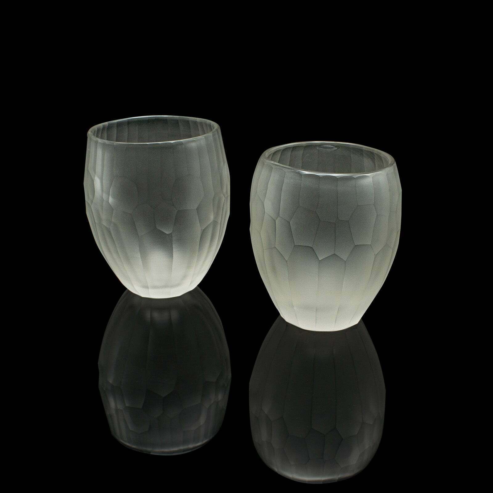 Set Of 4 Contemporary Wimbledon Spirit Tumblers, Frosted Cordial Glasses, Signed photo 295.0