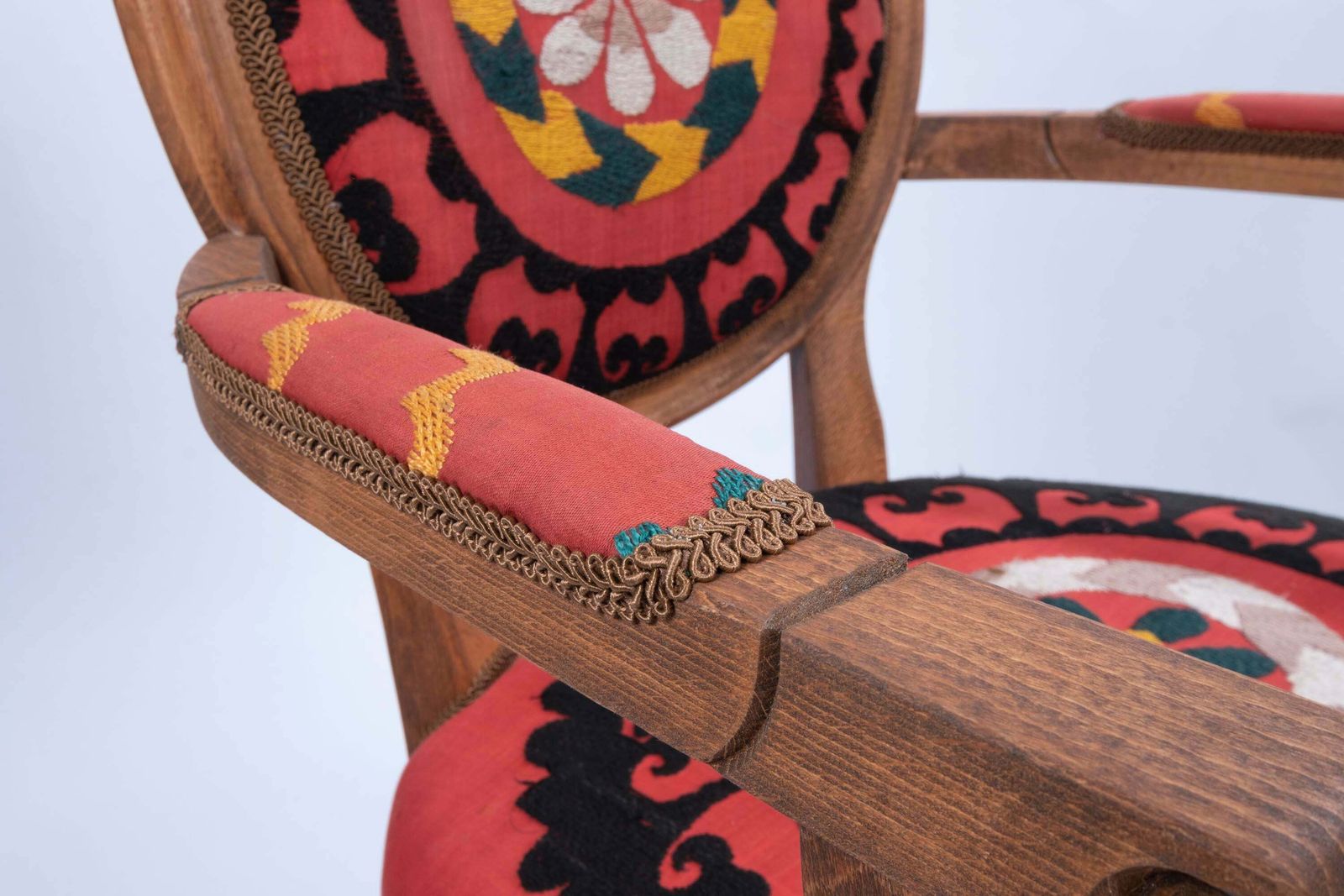 The Bohemian Chair, Suzani Embroidery Armchair With Bergere Style photo Furniture
