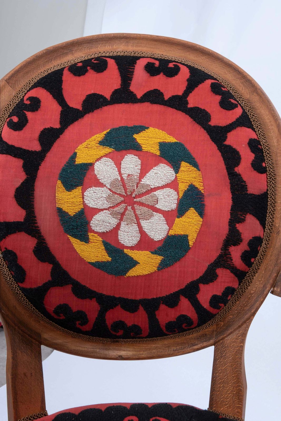 The Bohemian Chair, Suzani Embroidery Armchair With Bergere Style photo vinterior