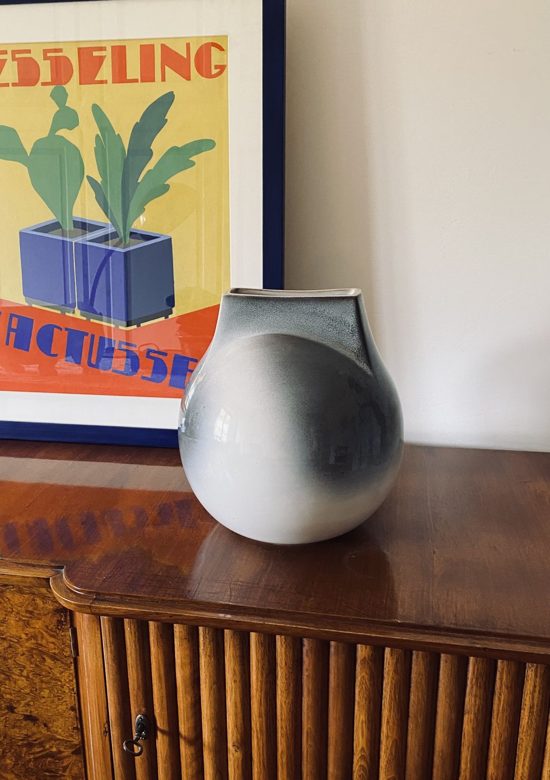 Mid Century Modern Spherical Gres Vase, Franco Bucci Italy Ca. 1970 photo Home Decor