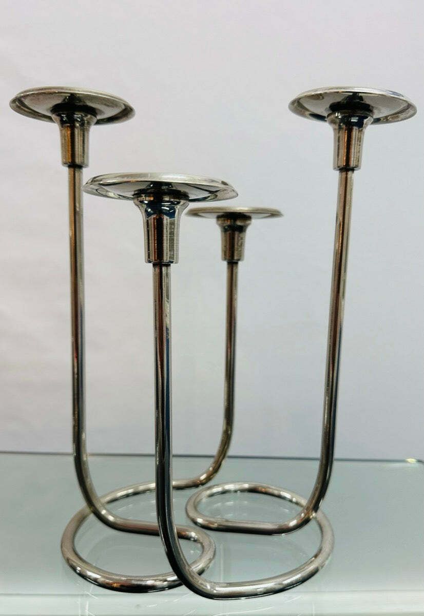 photo furniture Pair Of 1950s German Candleholders Wilhelm Wagenfeld Style