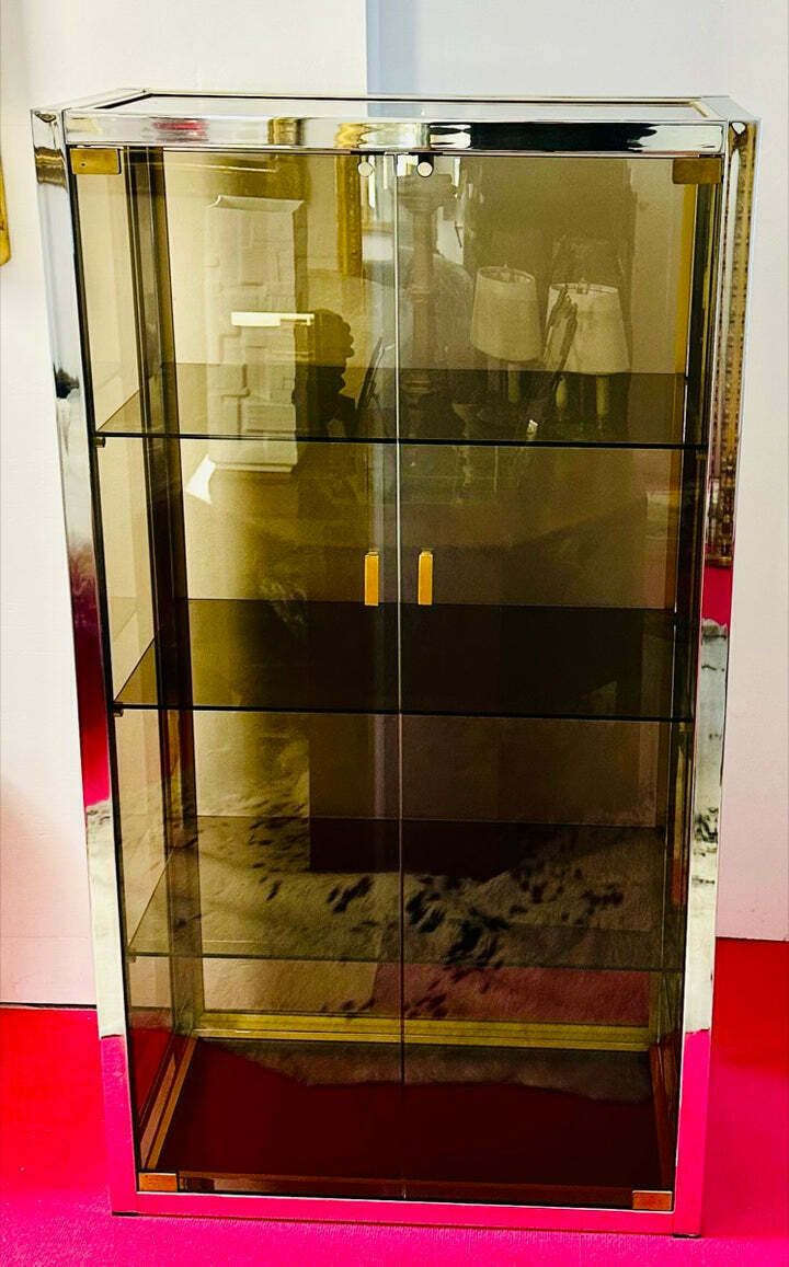 1970s Italian Renato Zevi Display Or Drinks Cabinet photo for sale